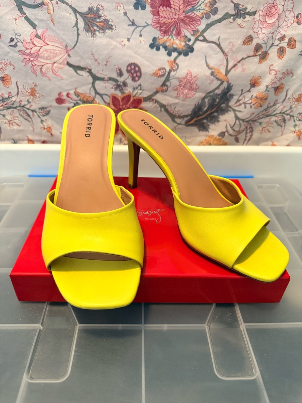 torrid Bright Yellow Open-Toe High Heel Mules